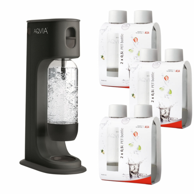 AGA Aqvia Balance (Black) + 6 x 0,5L PET-flaskor