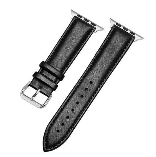 Watch strap in leather imitation for Apple Watch, 38/40/41mm, Black.
