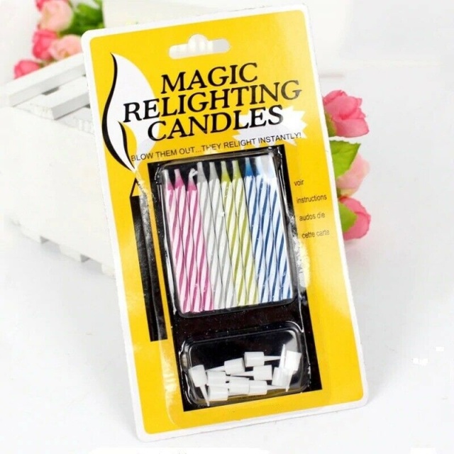Magic Cake Candles, Eternal Candles, 10-Pack