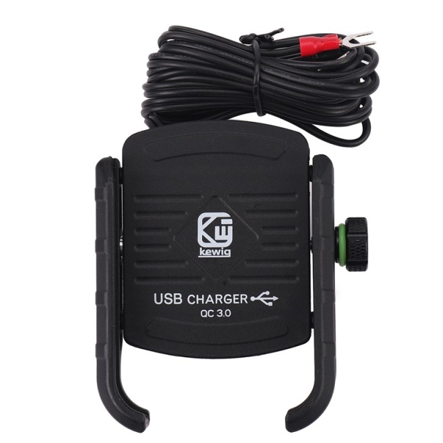 Mobile holder for Motorcycle with QC3.0 Fast Charging, Black