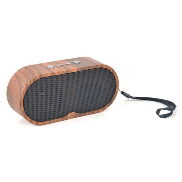 Small Portable Bluetooth Speaker in Dark Wood