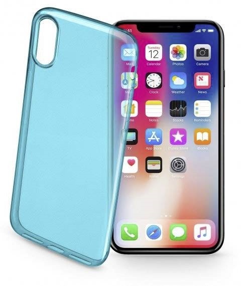 cellularline TPU Plastic Mobile Case for iPhone X/XS, Turquoise