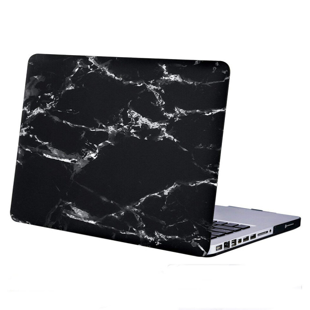 Hard plastic case for MacBook Pro 14.2" A2442 2021, Marble (Black)