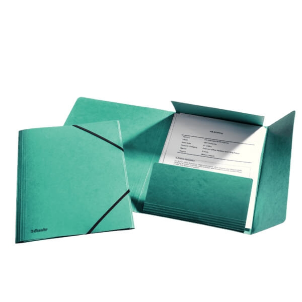 ESSELTE Cord folder A4/3-flap Green