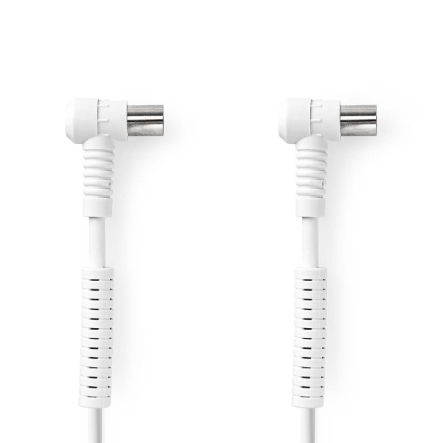 Nedis Coax Cable | IEC (Coax) Male | IEC (Coax) Female | Nickel Plated | 120 dB | 75 Ohm | Quad Shielded | 20.0 m | Round | PVC | White | Polybag