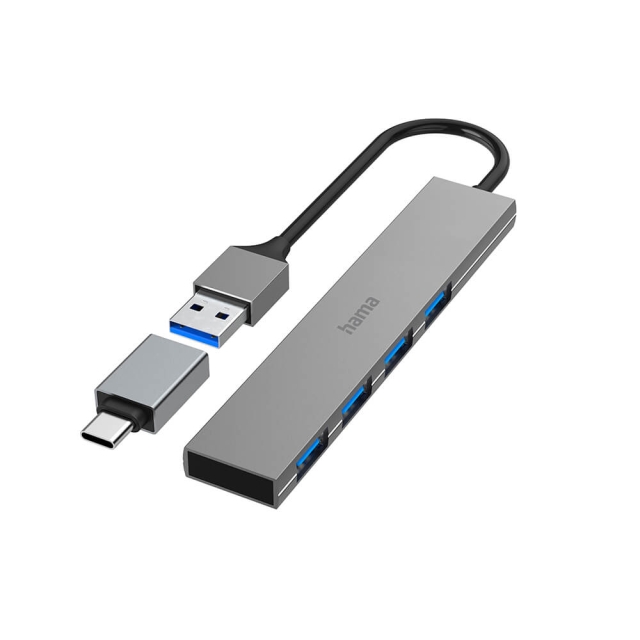 Hama Hub USB-A 3.2 4x Ports 5 Gbit/s USB-C Adapter