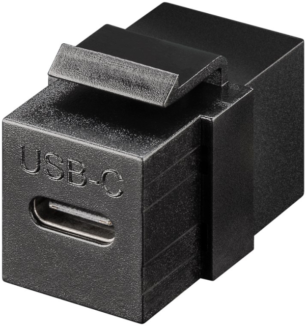 LOGILINK USB 3.1 Gen2 Type-C keystone coupler C/F to USB-C/F black