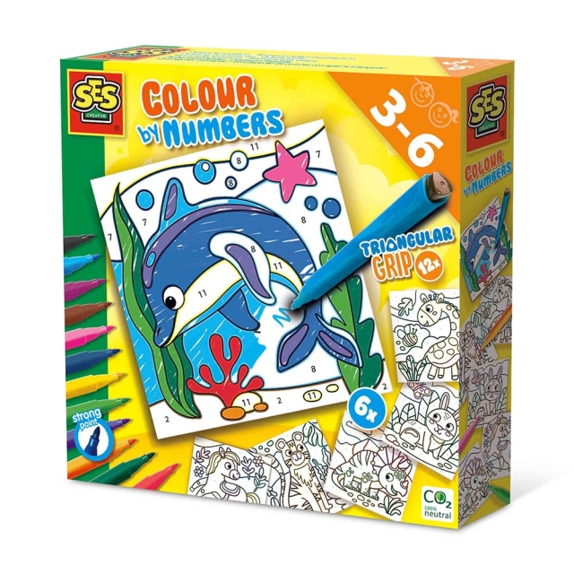 SES Creative Colour by Numbers - Triangular Pens - (S14690)
