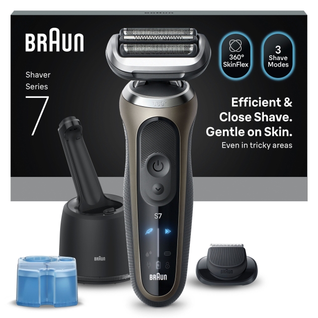 Braun Series 7 Electric Shaver, SmartCare Center, +1 Attachment, 72-C7200CC - Gold