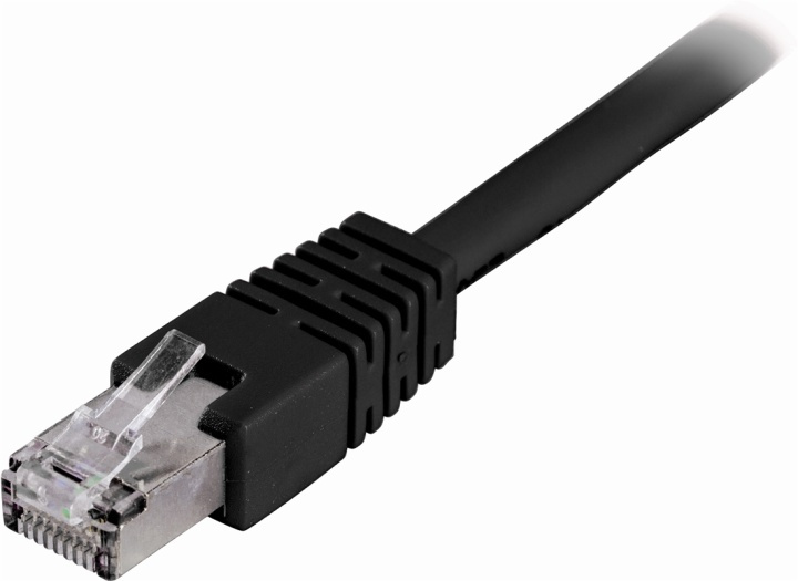 DELTACO F/UTP Cat6 patchkabel 1m, svart in the group COMPUTERS & PERIPHERALS / Computer cables / Network cables / Cat6 at TP E-commerce Nordic AB (38-17648)