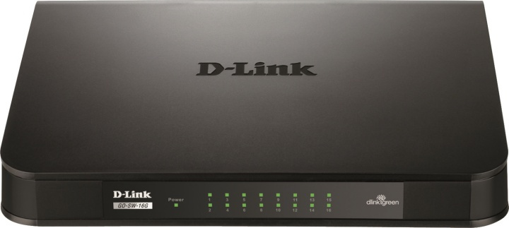 D-Link GO 16-port gigabit switch, svart in the group COMPUTERS & PERIPHERALS / Network / Switches at TP E-commerce Nordic AB (38-18457)