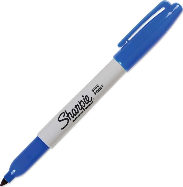 Sharpie permanent märkpenna, blå, rund fin, 12-pack, blå/vit in the group HOME, HOUSEHOLD & GARDEN / Office material / Pencils at TP E-commerce Nordic AB (38-22012)