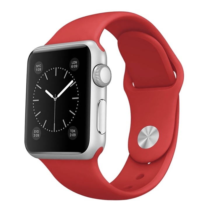 Silicone Watch Band compatible with Apple Watch, 42/44mm, Red in the group SMARTPHONE & TABLETS / Excercise, home & leisure / Apple Watch & Accessories / Accessories at TP E-commerce Nordic AB (38-29510)