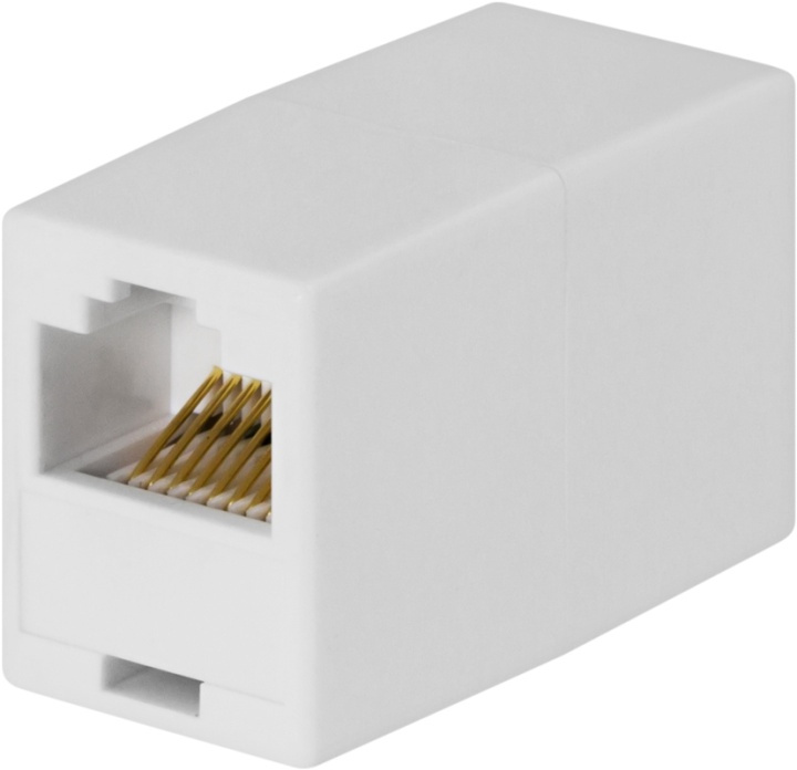 DELTACO modularskarvdon 8P/8C RJ45, vit in the group COMPUTERS & PERIPHERALS / Computer cables / Network cables / Adapters & Conductor joints at TP E-commerce Nordic AB (38-35171)