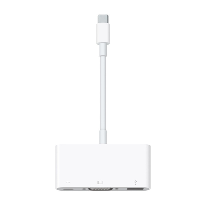 Apple Typ C adapter, Typ C ha - Typ C ho/VGA ho/Typ A ho, 0,15m, vit in the group COMPUTERS & PERIPHERALS / Computer cables / VGA / Adapters at TP E-commerce Nordic AB (38-37154)