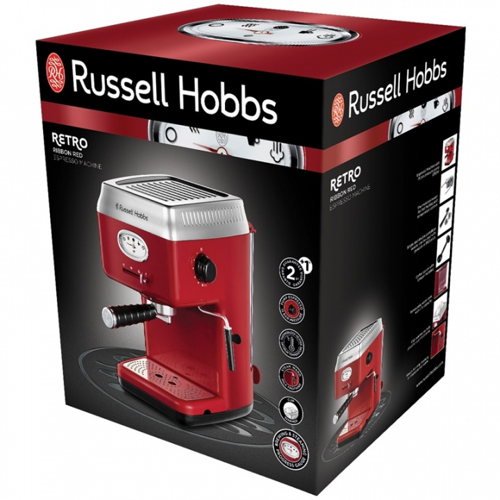 Russell Hobbs Espressomaskin 28250-56 Retro in the group HOME, HOUSEHOLD & GARDEN / Household appliances / Coffee makers and accessories / Espresso Machines at TP E-commerce Nordic AB (38-46021)