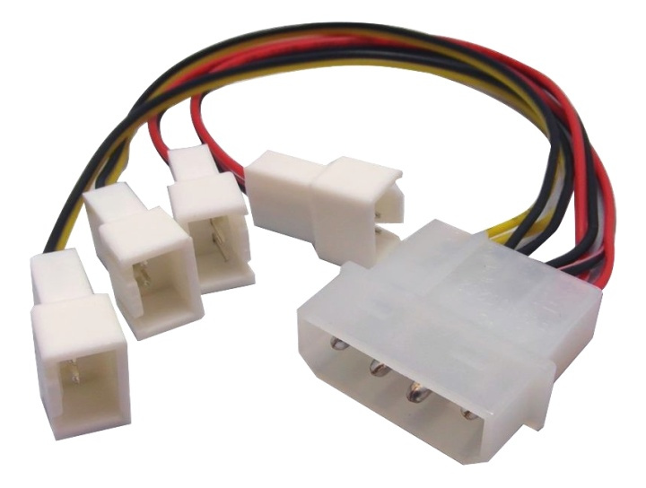 Akasa 4 pin PSU Molex to 4 * 3 pin fans (speed reduction on 2 fans) in the group COMPUTERS & PERIPHERALS / Computer cables / Internal / Power cables & Adapters at TP E-commerce Nordic AB (38-52574)