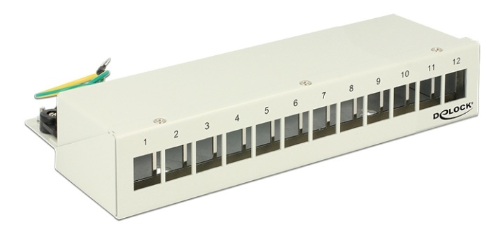 DeLOCK patch panel, 12 ports, for keystone modules, shielded, gray in the group COMPUTERS & PERIPHERALS / Network / Switches at TP E-commerce Nordic AB (38-52947)