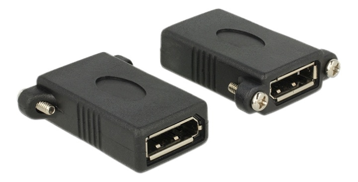 DeLOCK DisplayPort adapter, fe - fe, DP 1.1, 4-40UNC screws, black in the group COMPUTERS & PERIPHERALS / Computer cables / DisplayPort / Adapters at TP E-commerce Nordic AB (38-61456)