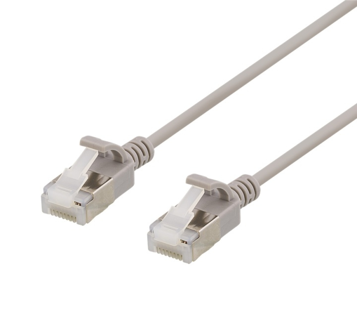 DELTACO U/FTP Cat6a patch cable, slim, 3,8mm in diameter, 0,5m, gray in the group COMPUTERS & PERIPHERALS / Computer cables / Network cables / Cat6 at TP E-commerce Nordic AB (38-61684)