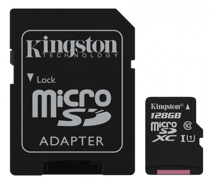 Kingston 128GB microSDXC Canvas Select 80R CL10 UHS-I Card+SD Adapter in the group HOME ELECTRONICS / Storage media / Memory cards / MicroSD/HC/XC at TP E-commerce Nordic AB (38-62197)