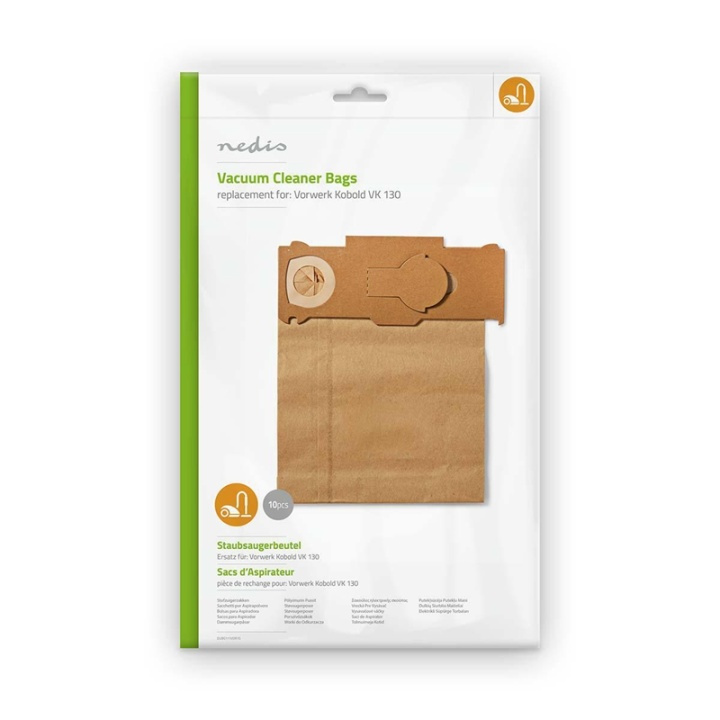 Nedis Vacuum Cleaner Bag | 10 pcs | Paper | Most sold for: Vorwerk Kobold VK 130 | Brown in the group HOME, HOUSEHOLD & GARDEN / Cleaning products / Vacuum cleaners & Accessories / Accessories / Vacuum bags at TP E-commerce Nordic AB (38-73270)