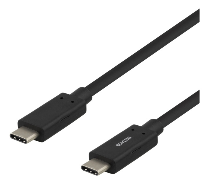 DELTACO USB-C to USB-C cable, 1m, 3A, USB 3.1 Gen, E-Marker, black in the group SMARTPHONE & TABLETS / Chargers & Cables / Cables / Cables Type C at TP E-commerce Nordic AB (38-74638)