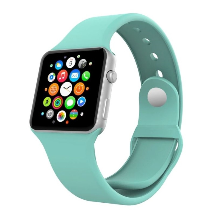 Silicone Watch Band compatible with Apple Watch, 38/40mm, Turquoise in the group SMARTPHONE & TABLETS / Excercise, home & leisure / Apple Watch & Accessories / Accessories at TP E-commerce Nordic AB (38-80856)