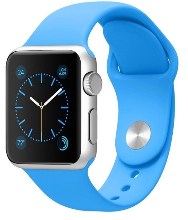 Silicone Watch Band compatible with Apple Watch, 42/44mm, Blue in the group SMARTPHONE & TABLETS / Excercise, home & leisure / Apple Watch & Accessories / Accessories at TP E-commerce Nordic AB (38-80858)