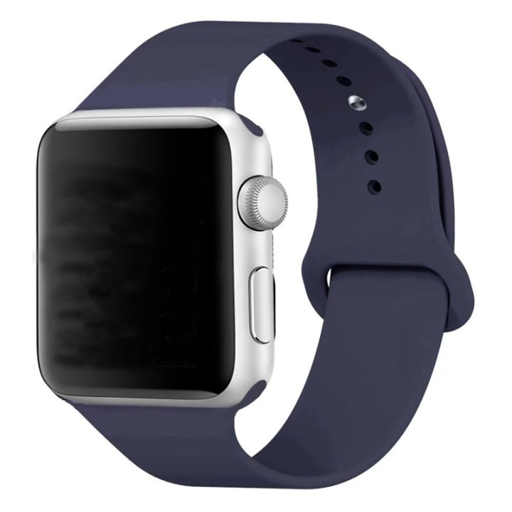 Silicone Watch Band compatible with Apple Watch, 38/40mm, Navy Blue in the group SMARTPHONE & TABLETS / Excercise, home & leisure / Apple Watch & Accessories / Accessories at TP E-commerce Nordic AB (38-80883)