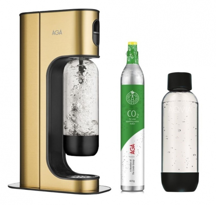 AGA EXCLUSIVE BRASS BLACK 2 PET Kolsyremaskin/Kolsyrepatron in the group HOME, HOUSEHOLD & GARDEN / Household appliances / Water & Juice / Carbonation machines / Carbonation machines at TP E-commerce Nordic AB (38-84110)