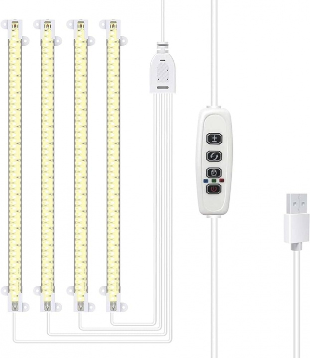 LED Plant Grow lights - Full spectrum LED light with Timer function for indoor growing, 4pcs LED Strips, 33cm in the group HOME ELECTRONICS / Lighting / LED strips at TP E-commerce Nordic AB (38-84381)