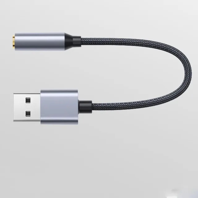 USB to Aux Audio Card Adapter, Black/Grey in the group COMPUTERS & PERIPHERALS / Computer accessories / External sound cards at TP E-commerce Nordic AB (38-84383)