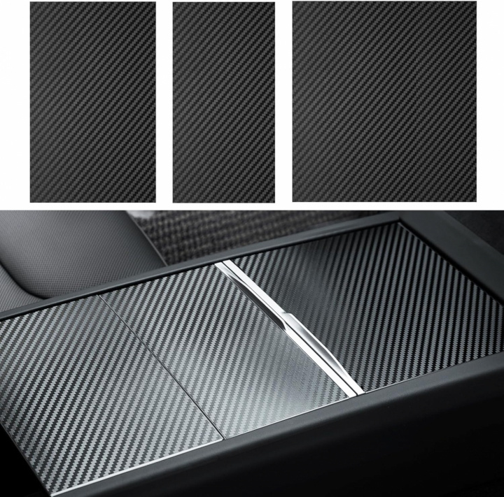 Center console stickers for Tesla Model 3 Highland, Carbon fiber in the group CAR / Car accessories / Other Car accessories at TP E-commerce Nordic AB (38-84484)