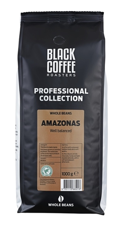 Black Coffee Roasters Whole beans - Amazonas 1KG in the group HOME, HOUSEHOLD & GARDEN / Household appliances / Coffee makers and accessories / Coffee beans at TP E-commerce Nordic AB (38-84592)