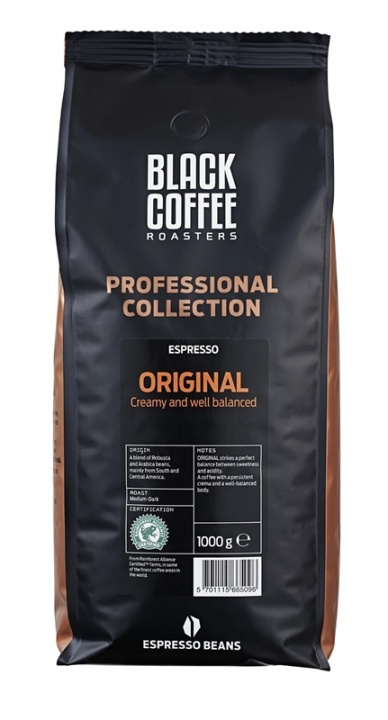 Black Coffee Roasters Medium dark beans, Espresso flavor, 1 kg in the group HOME, HOUSEHOLD & GARDEN / Household appliances / Coffee makers and accessories / Coffee beans at TP E-commerce Nordic AB (38-84660)