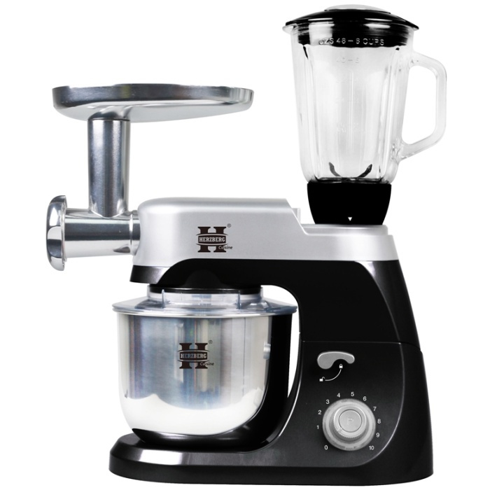 Herzberg HG-5029, Köksmaskin 1200W, Svart in the group HOME, HOUSEHOLD & GARDEN / Household appliances / Food processor & Kitchen appliances / Kitchen appliances & Accessories at TP E-commerce Nordic AB (38-88722)