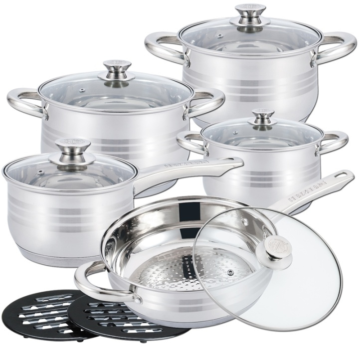 Herzberg HG-1242 Köksset 12 delar in the group HOME, HOUSEHOLD & GARDEN / Kitchen utensils / Frying pans at TP E-commerce Nordic AB (38-89075)