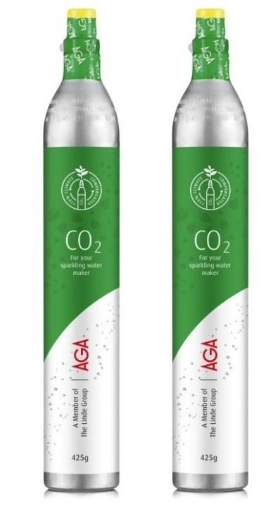 2-pack AGA Biogon C Carbonation Cartridge 425g, Green in the group HOME, HOUSEHOLD & GARDEN / Household appliances / Water & Juice / Carbonation machines / Accessories at TP E-commerce Nordic AB (38-90129PKT)