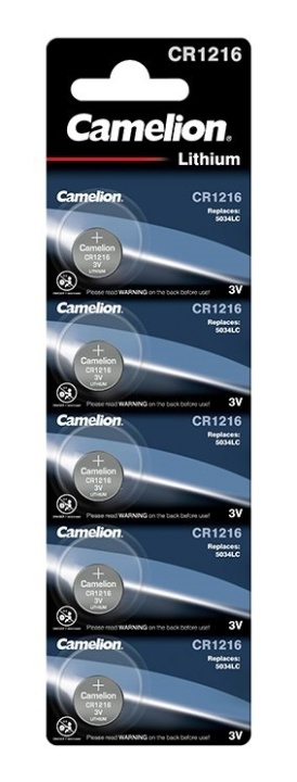 Camelion CR1216/3V, button cell battery, lithium, 5-pack in the group HOME ELECTRONICS / Batteries & Chargers / Batteries / Button cell at TP E-commerce Nordic AB (38-92000)