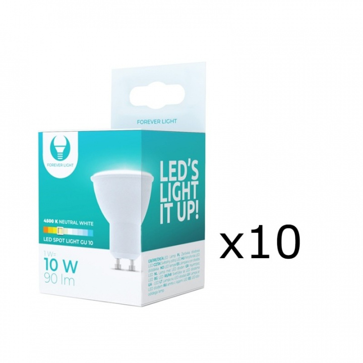 LED Lamp GU10, 1W, 230V, 4500K, 10-pack, White neutral in the group HOME ELECTRONICS / Lighting / LED lamps at TP E-commerce Nordic AB (38-92794-PKT10)