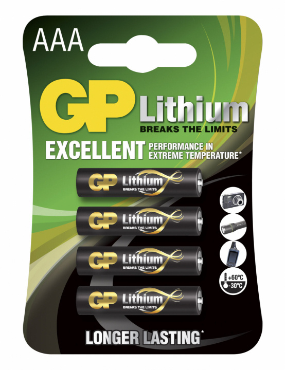 GP Lithium AAA 4 Pack (B) in the group HOME ELECTRONICS / Batteries & Chargers / Batteries / AAA at TP E-commerce Nordic AB (38-94719)