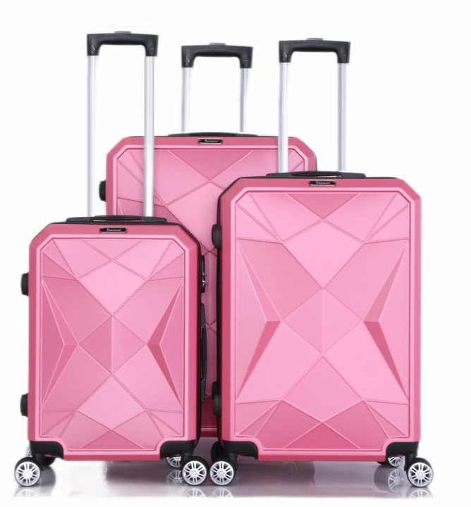 Travel bag set with three bags in high quality hard shell - Pink in the group Sport, leisure & Hobby / Travel accessories / Suitcases at TP E-commerce Nordic AB (38-94727)