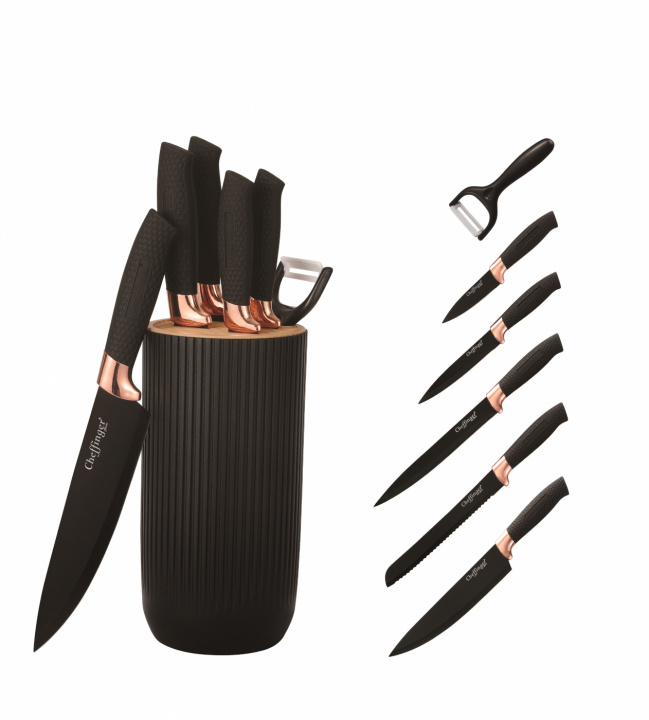 7-piece chef\'s knife set - Stainless steel knife rack in the group Campaigns / Favorites for the home / Knivar & Tillbehör at TP E-commerce Nordic AB (38-94744)