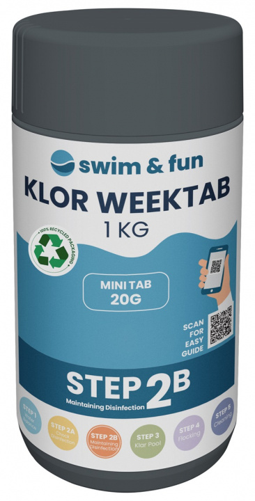 Klor Week Tab 20 gr 1 kg in the group HOME, HOUSEHOLD & GARDEN / Garden products / Pool & Accessories / Poolchem at TP E-commerce Nordic AB (38-95649)