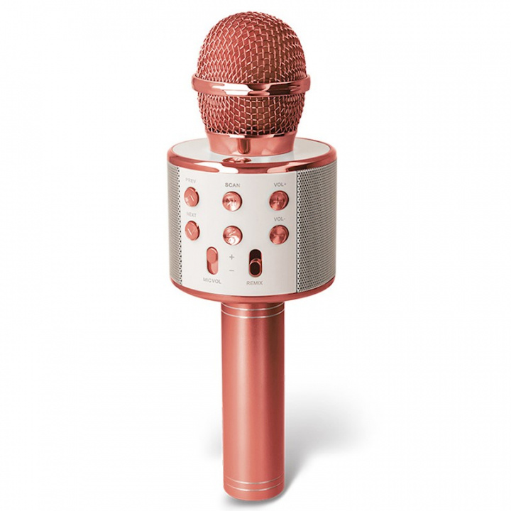 Forever BMS-300 Lite - Bluetooth microphone with speaker BMS-300 rose gold in the group HOME ELECTRONICS / Audio & Picture / Handheld Microphones at TP E-commerce Nordic AB (38-97632)