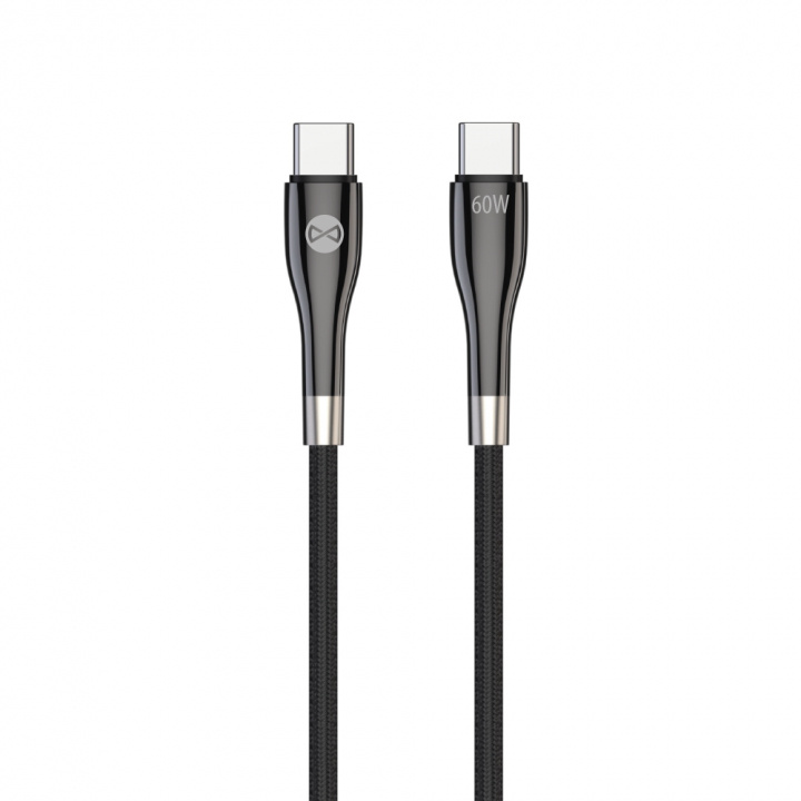 Forever Sleek cable USB-C - USB-C 1,0 m 60W black in the group COMPUTERS & PERIPHERALS / Computer cables / USB / USB-C at TP E-commerce Nordic AB (38-97655)