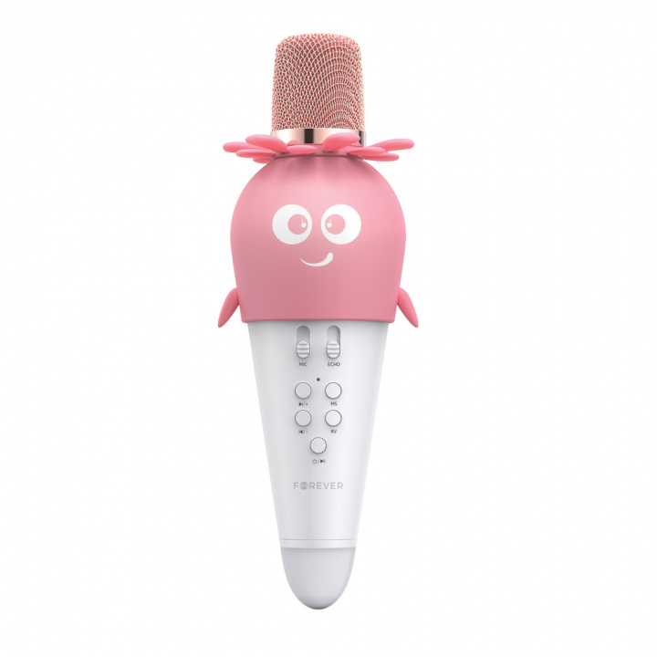 Forever AMS-200 Bluetooth microphone with speaker, Pink in the group HOME ELECTRONICS / Audio & Picture / Handheld Microphones at TP E-commerce Nordic AB (38-98555)