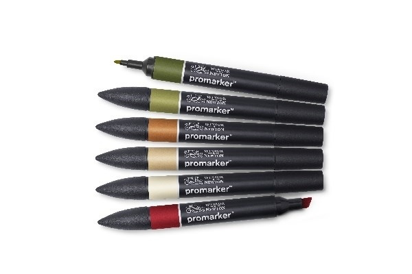 Winsor Promarker set 6st, Landscape 1 in the group Sport, leisure & Hobby / Hobby / Paint & Draw / Pencils, crayons & ink at TP E-commerce Nordic AB (A01238)