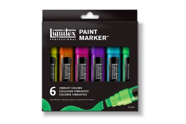 Liquitex Akrylmarkör Wide Vibrant 6st in the group Sport, leisure & Hobby / Hobby / Paint & Draw / Pencils, crayons & ink at TP E-commerce Nordic AB (A01246)